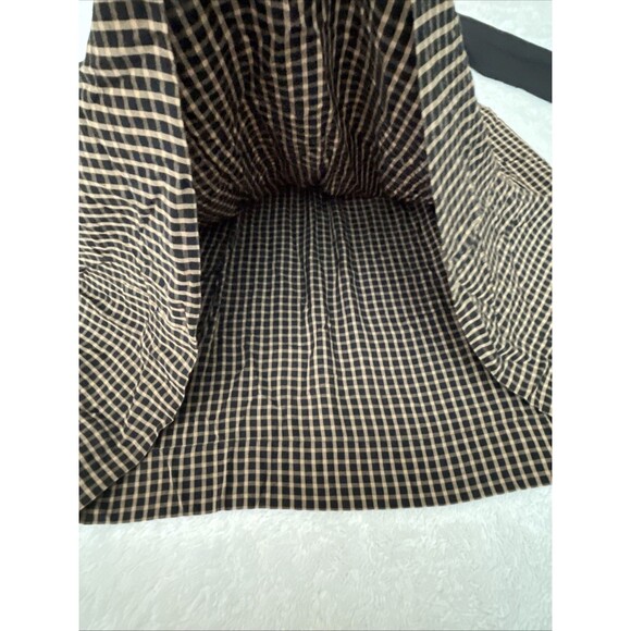 J. Jill Dress Plaid Size S Mixed Media Pocket Flowy Black Checkers Long Sleeve - Picture 5 of 10